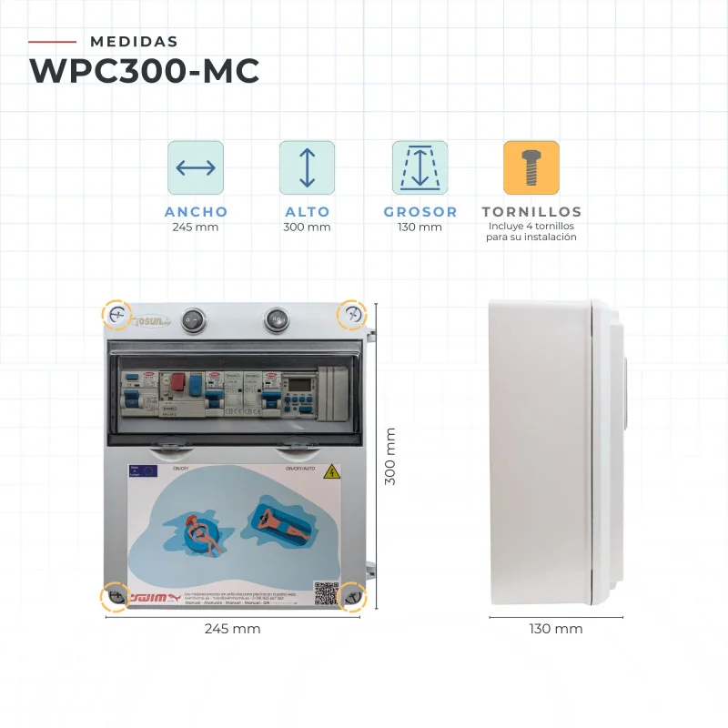 Quadro elétrico para piscina com clorador :: Quadro elétrico para piscina com clorador Swimhome