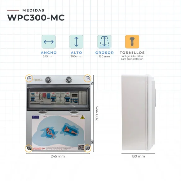 Quadro elétrico para piscina com clorador :: Quadro elétrico para piscina com clorador Swimhome