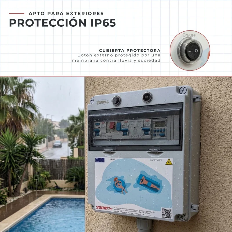 Quadro elétrico para piscina com clorador :: Quadro elétrico para piscina com clorador Swimhome
