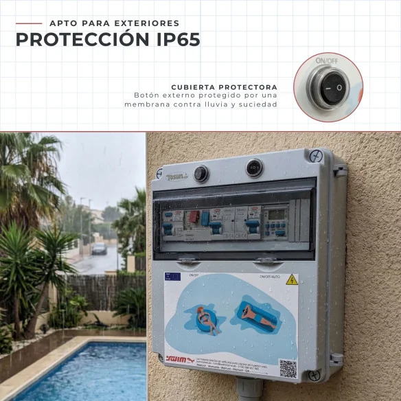 Quadro elétrico para piscina com clorador :: Quadro elétrico para piscina com clorador Swimhome