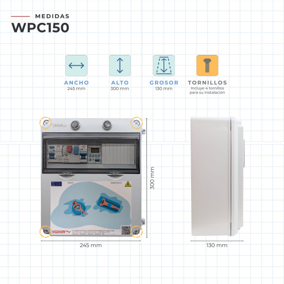 Cuadro Eléctrico para Piscina 12V DC 150W | Swimhome