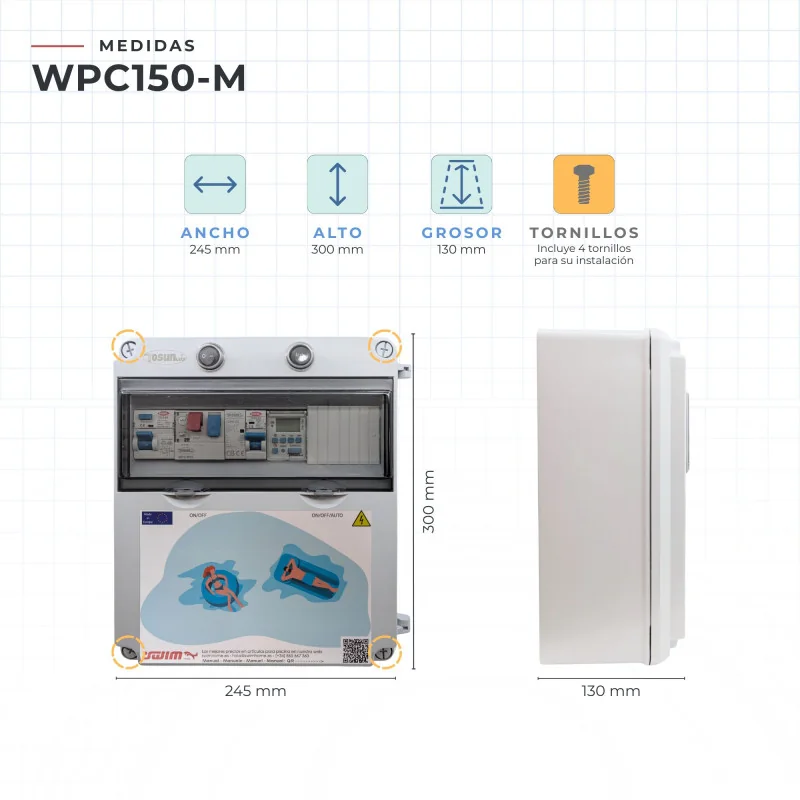 Cuadro Eléctrico de Piscina con Fuente de Alimentación