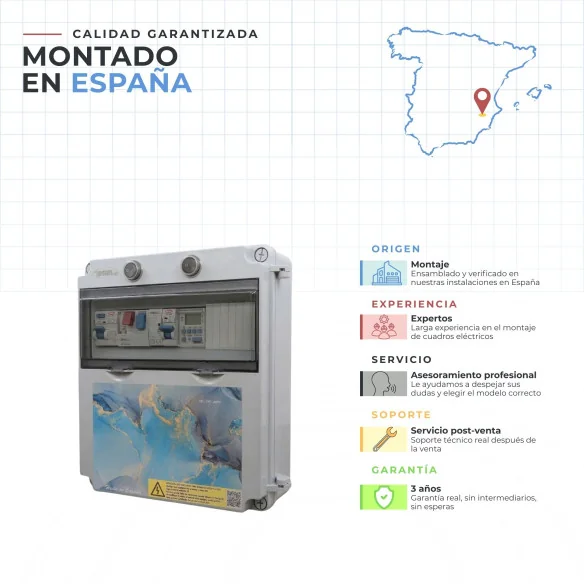 Cuadro Eléctrico de Piscina con Fuente de Alimentación