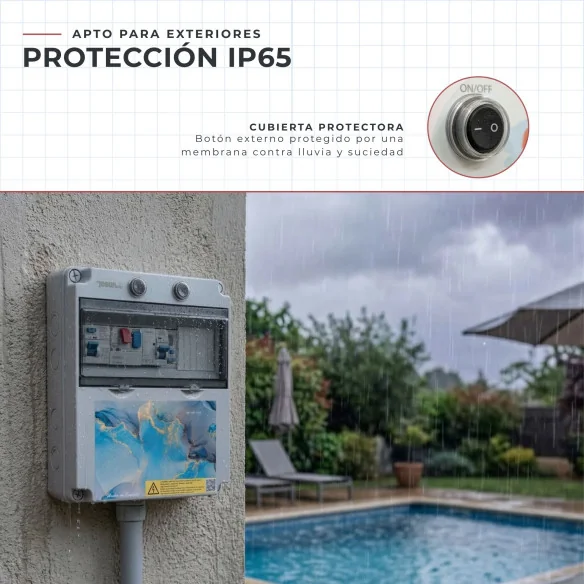 Cuadro Eléctrico de Piscina con Fuente de Alimentación