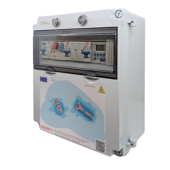 Panneau de commande électrique avec contacteur pour le moteur et le chlorateur Swimhome