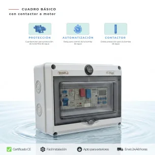 Quadro elétrico básico para piscina com contactor de motor 2