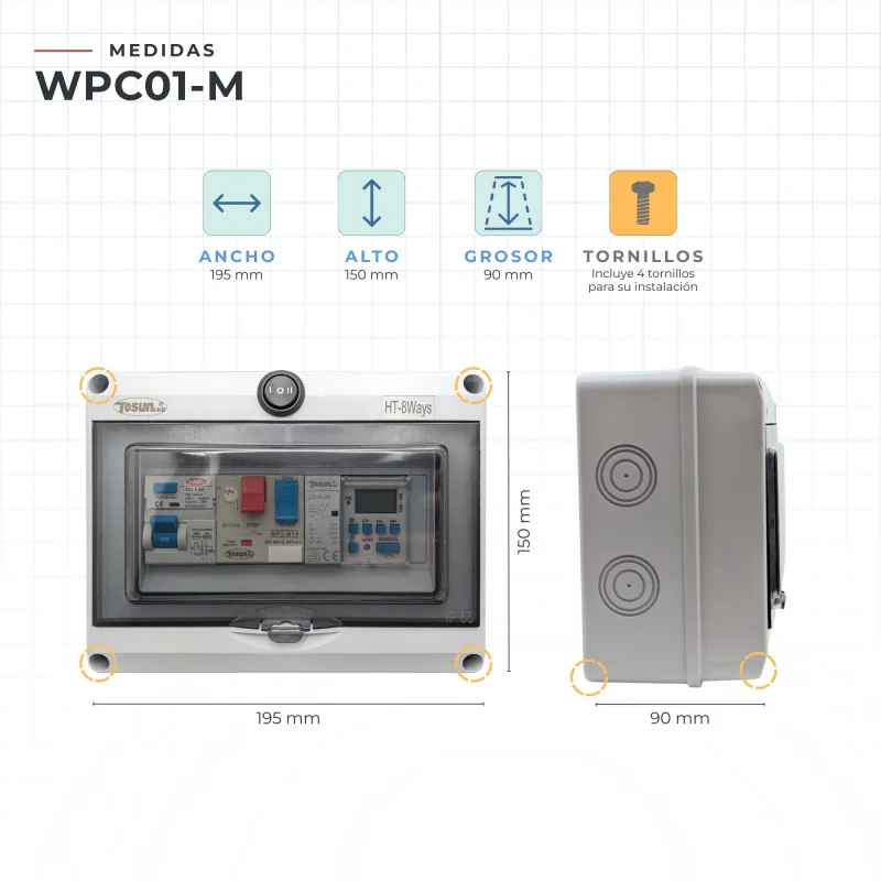 Swimming pool electric panel with contactor and Compact Motor Guard