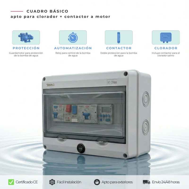 Swimming Pool Electrical Panel with Contactor Chlorinator Motor