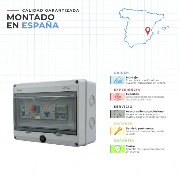 Cuadro Eléctrico Piscina con Contactor Motor Clorador