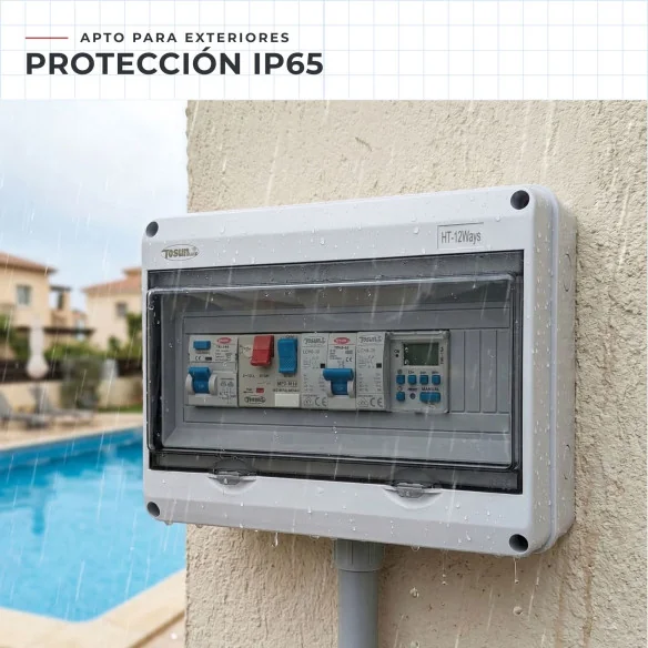 Cuadro Eléctrico Piscina con Contactor Motor Clorador