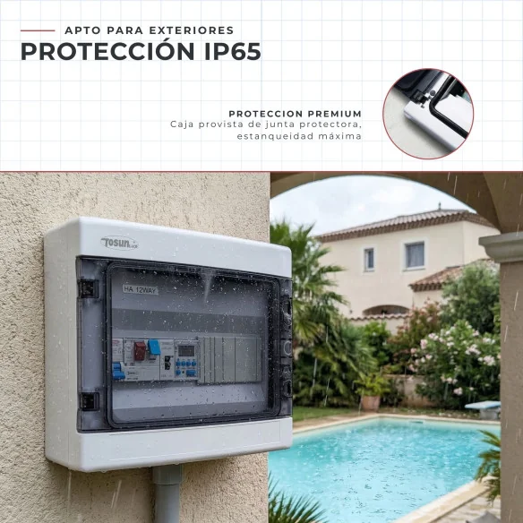 Quadro elétrico para piscina com contactor e transformador