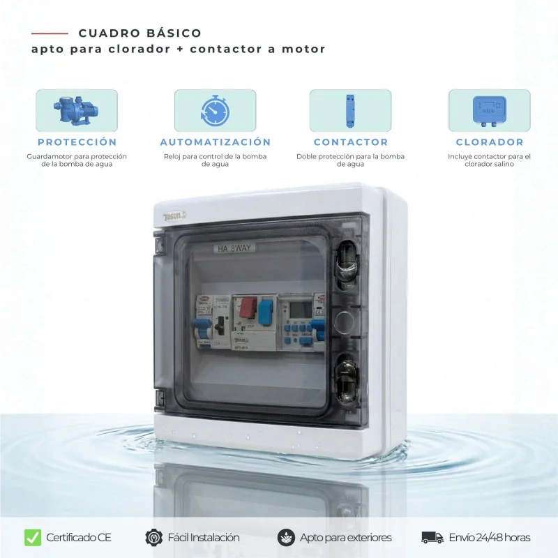 Painel Elétrico de Piscina com Contactor Motor Clorador