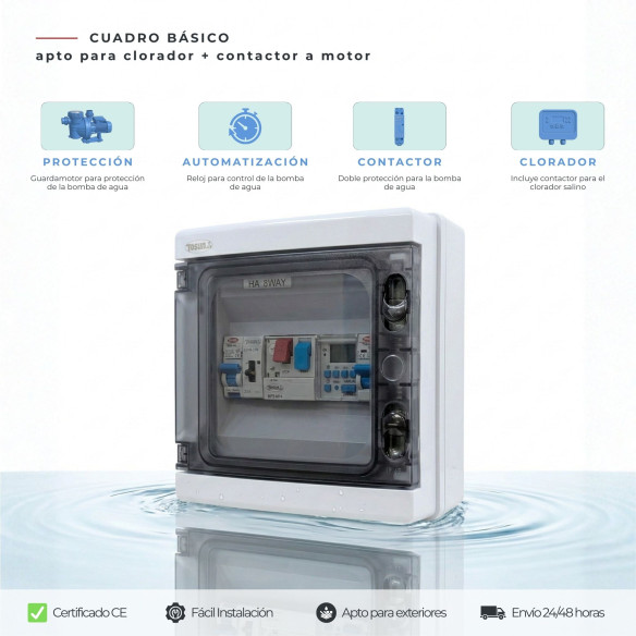 Painel Elétrico de Piscina com Contactor Motor Clorador