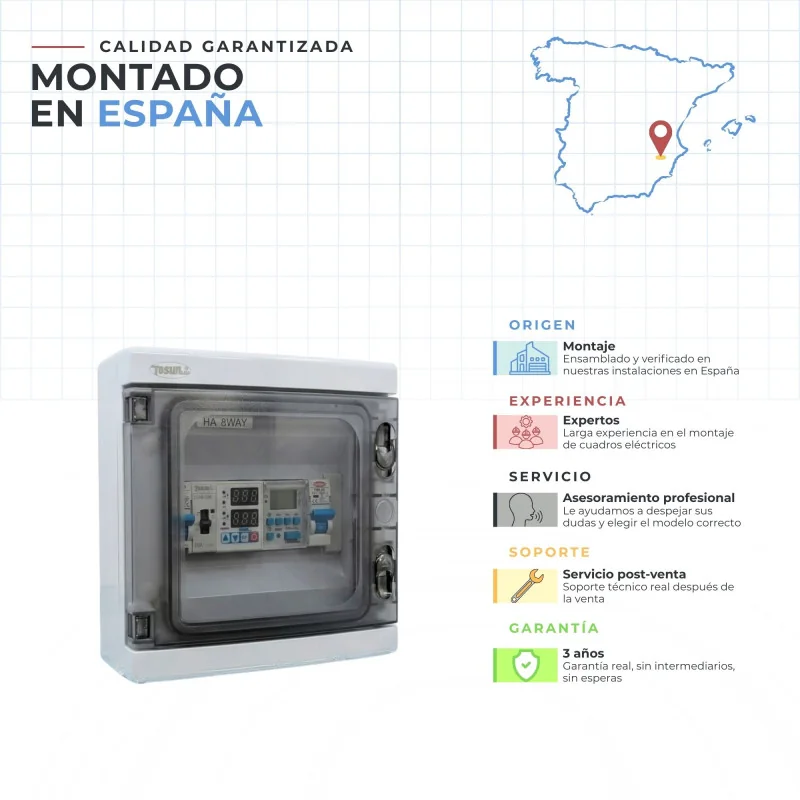 Cuadro Eléctrico Piscina con Contactor Motor Clorador