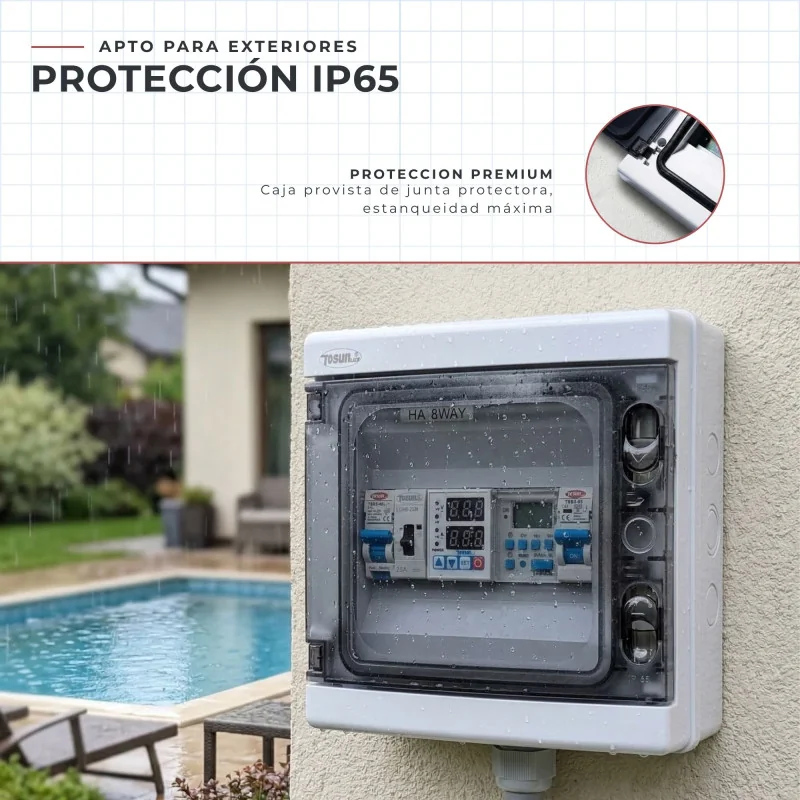 Cuadro Eléctrico Piscina con Contactor Motor Clorador