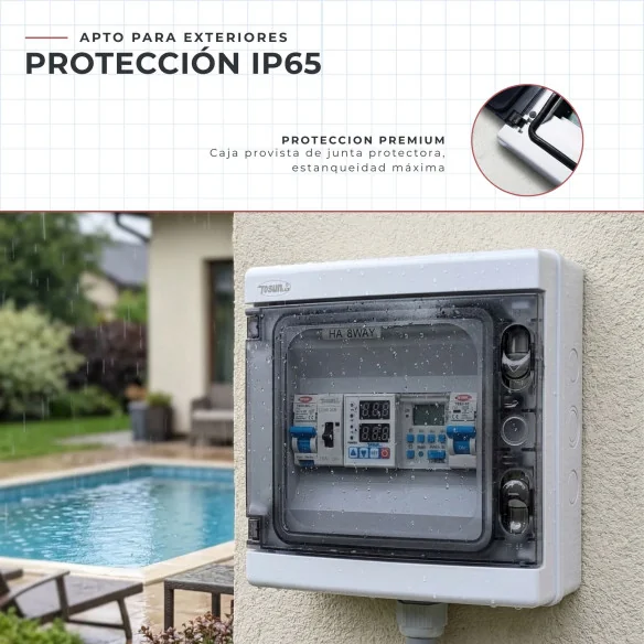 Cuadro Eléctrico Piscina con Contactor Motor Clorador