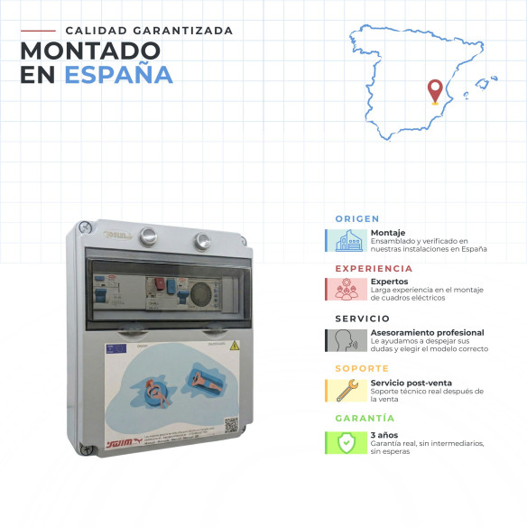 Painel elétrico trifásico para piscina com transformador de 50W