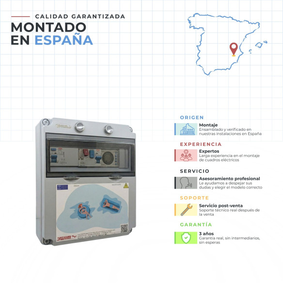 Painel elétrico trifásico para piscina com transformador de 50W