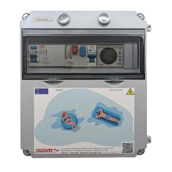 Tableau Électrique Triphasé pour Piscine avec Transformateur 60W