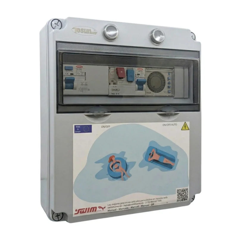 Tableau Électrique Triphasé pour Piscine avec Transformateur 60W