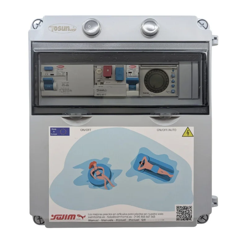 Coffret Électrique Triphasé pour Piscine avec Transformateur 150W