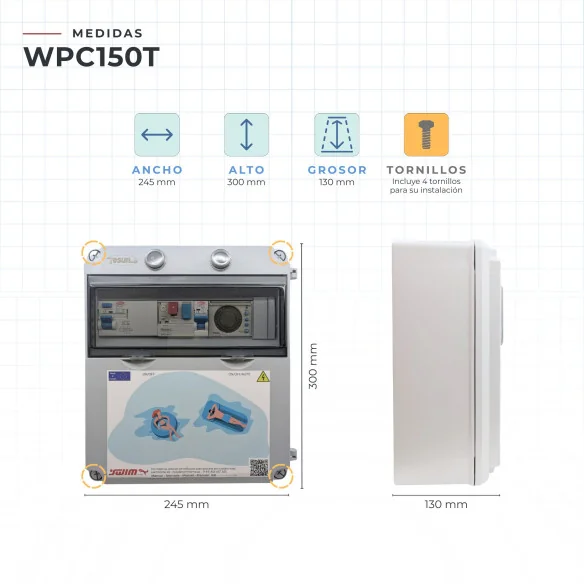 Three-Phase Pool Control Panel with 150W Transformer