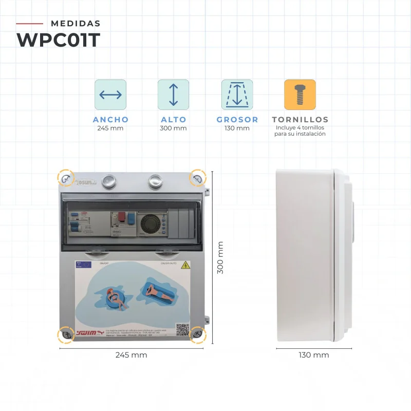 Swim Home Quadro de distribuição trifásico para piscinas