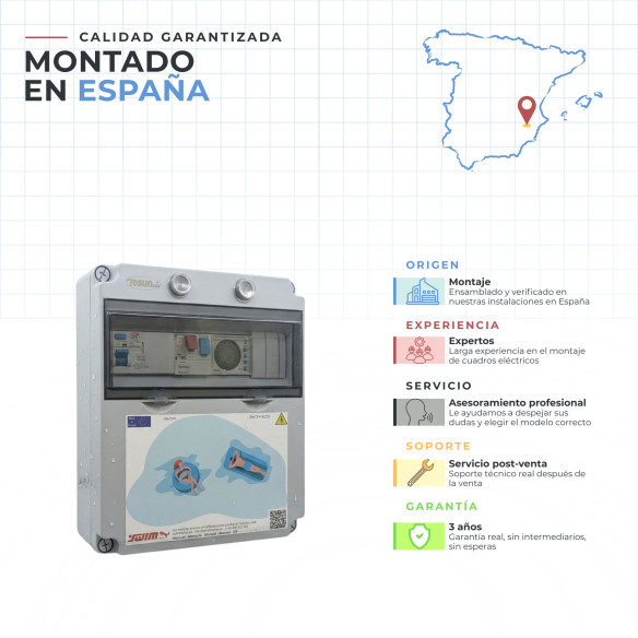 Swim Home Quadro de distribuição trifásico para piscinas