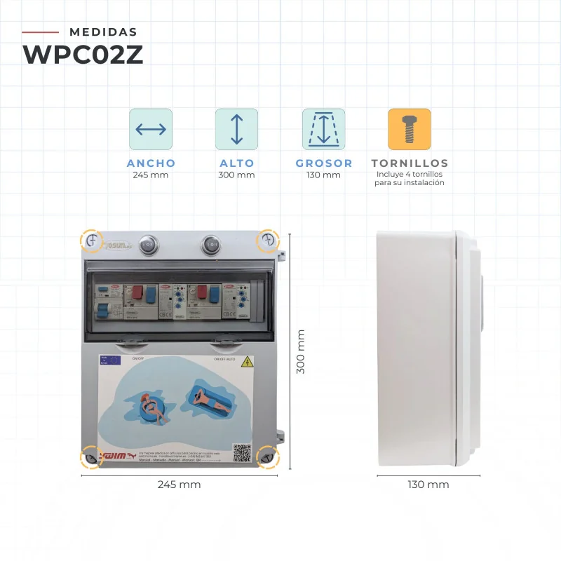 Panneau de commande piézoélectrique pour 1 pompe à eau ou à air