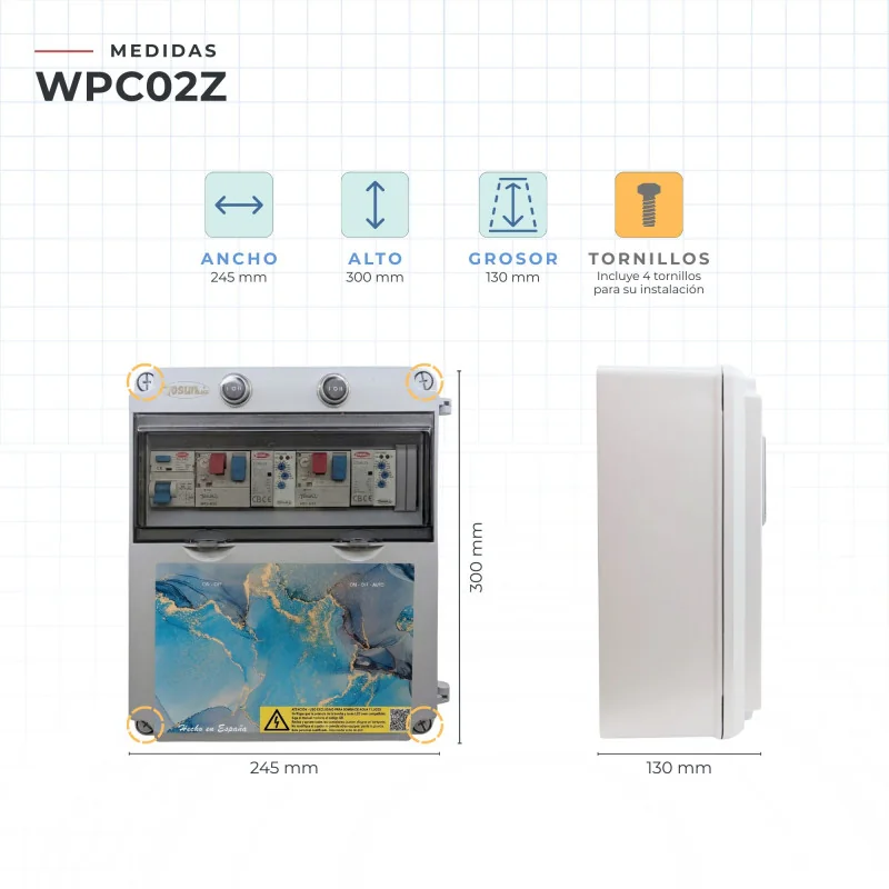 Panneau de commande piézoélectrique pour 1 pompe à eau ou à air