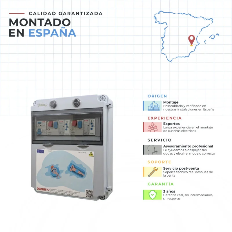Cuadro electrico piezoelectrico para 1 bomba de agua o aire