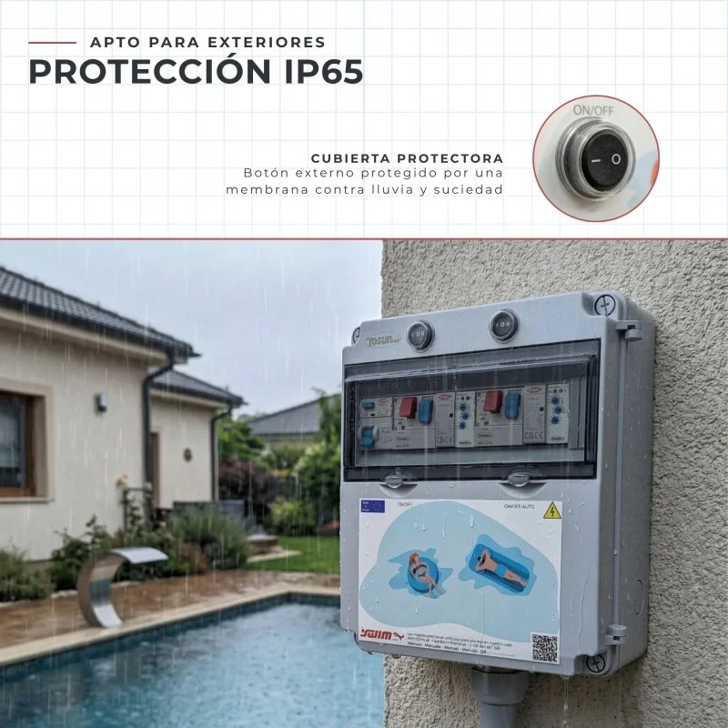 Cuadro electrico piezoelectrico para 1 bomba de agua o aire