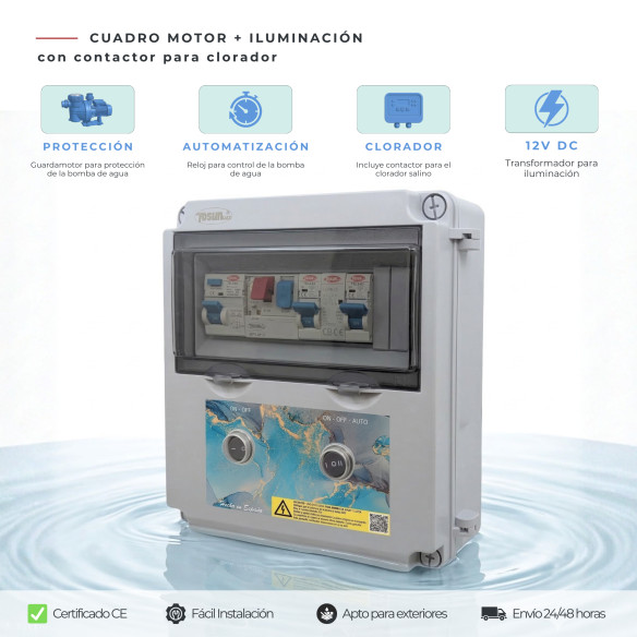 Panneau électrique pour piscine avec transformateur 60W Swimhome