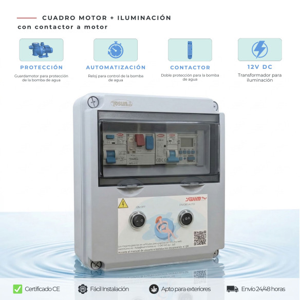 Cuadro Eléctrico para Piscina con Fuente de Alimentación