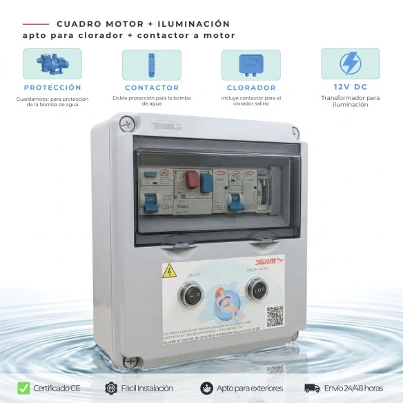 Swimming Pool Electrical Panel for 60W DC Chlorinator with Contactor | Swimhome