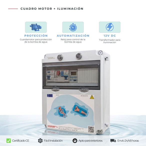 Painel elétrico para piscina 12V DC 150W Swimhome