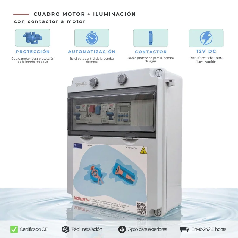 Cuadro Eléctrico de Piscina con Fuente de Alimentación