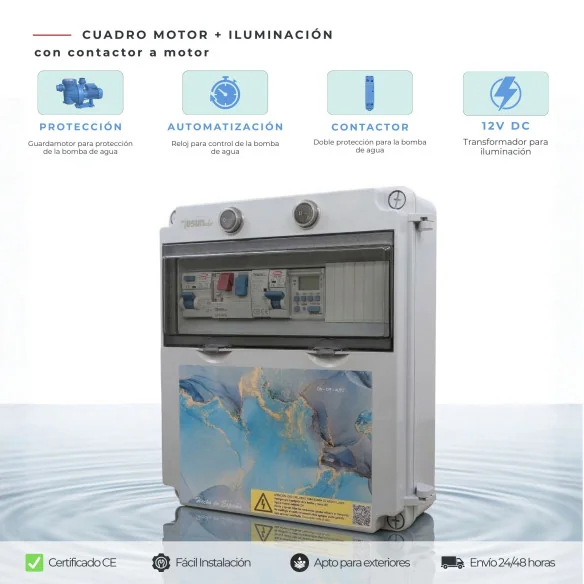 Cuadro Eléctrico de Piscina con Fuente de Alimentación