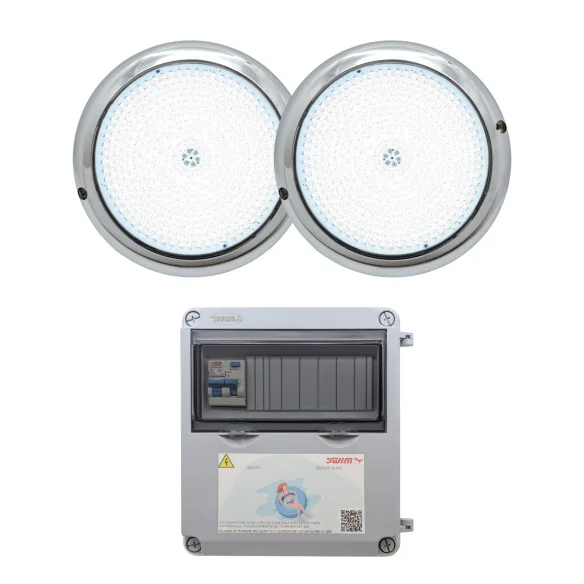 Pack 2 Spots LED RVB 15W Acier Inoxydable+Transformateur 100W