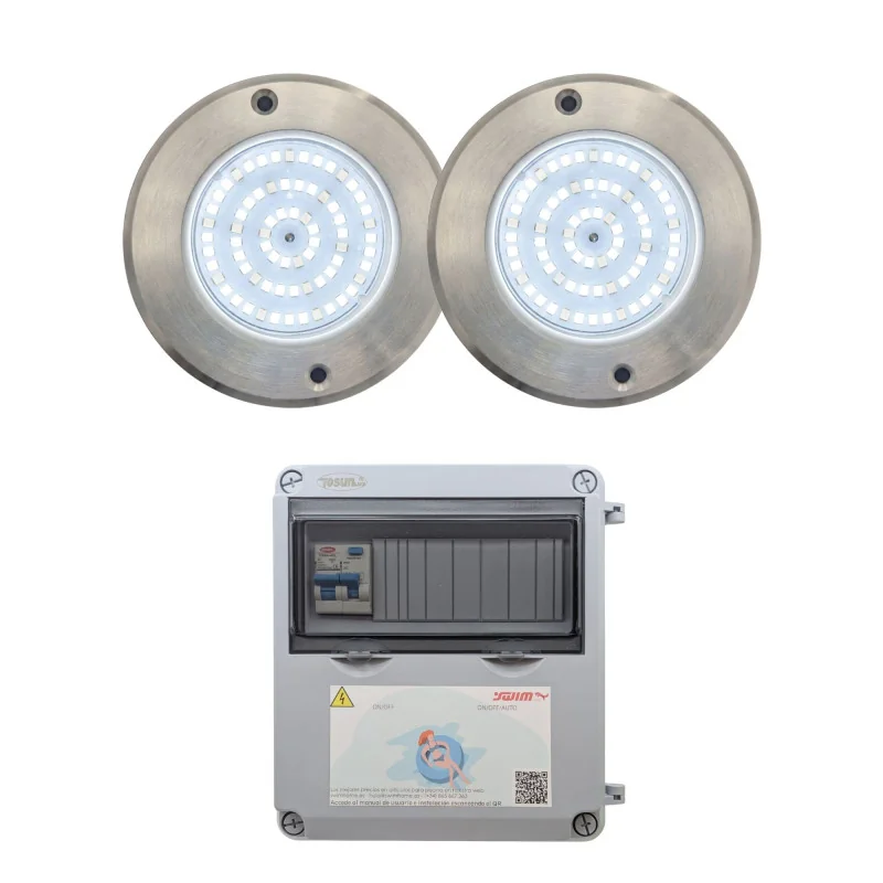 Projetor LED Branco Frio Aço Inoxidável 11CM ø 6W + Transformador