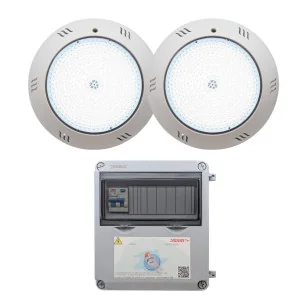 Pack 2 spots LED blanc chaud 35W avec transformateur 100W