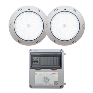 Pack 2 Warm White LED Spotlights 35W with Transformer 100W