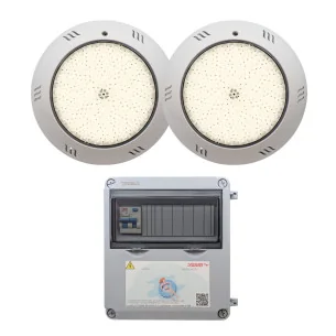 Pack 2 spots LED blanc chaud 35W avec transformateur 100W