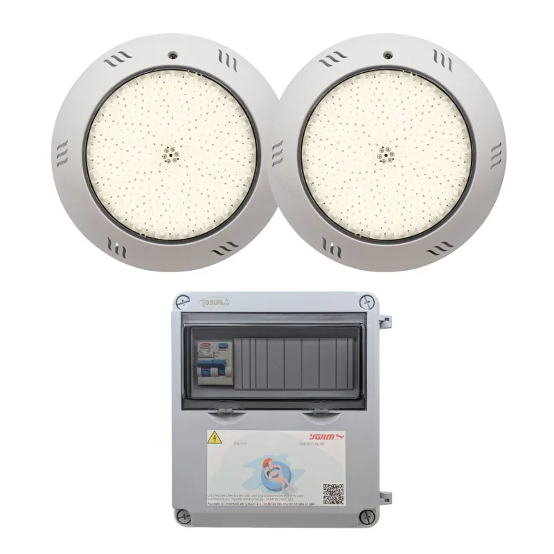 Pack 2 spots LED blanc chaud 35W avec transformateur 100W