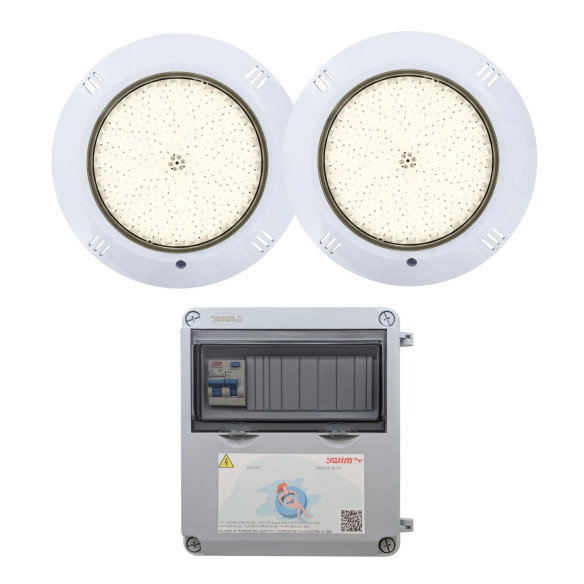 Pack 2 Warm White LED Spotlights 35W with Transformer 100W