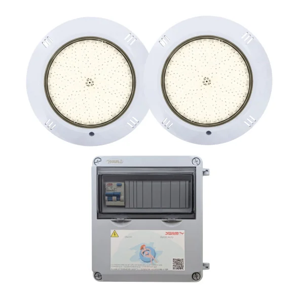 Pack 2 Warm White LED Spotlights 35W with Transformer 100W