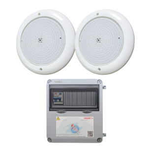 Pack 2 Focos LED Blanco 30W con Transformador 100W