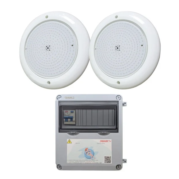 Pack 2 White LED Spotlights 30W with Transformer 100W