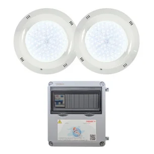 Pack 2 spots LED blancs 30W avec transformateur 100W
