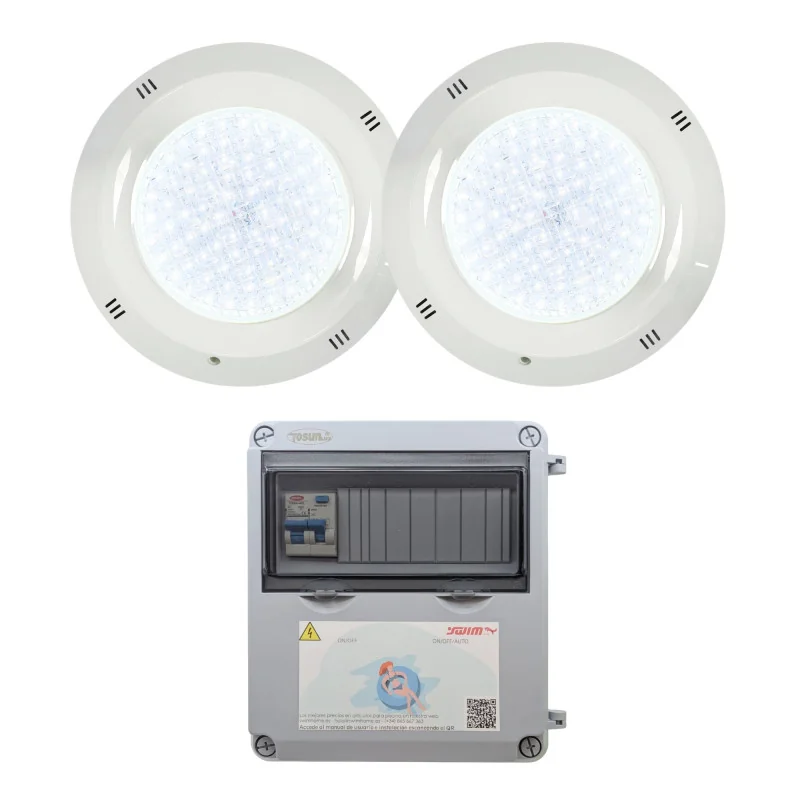 Pack 2 spots LED blancs 30W avec transformateur 100W